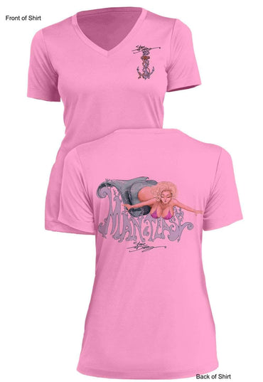 Man-A-Tease - Ladies Short Sleeve V-Neck-100% Polyester