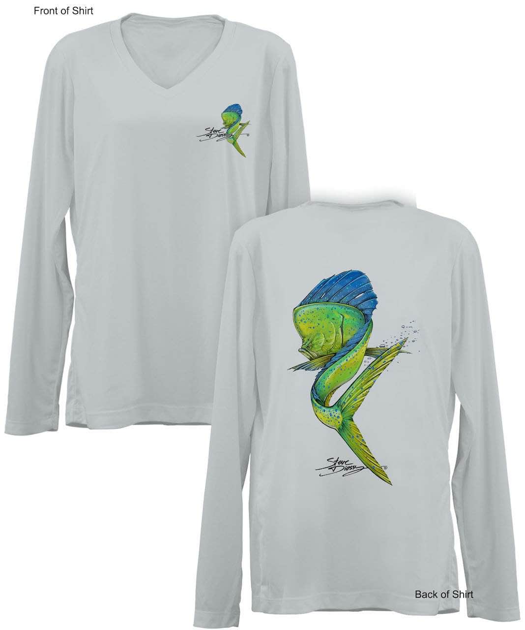 Mahi Swim- Ladies Long Sleeve V-Neck-100% Polyester