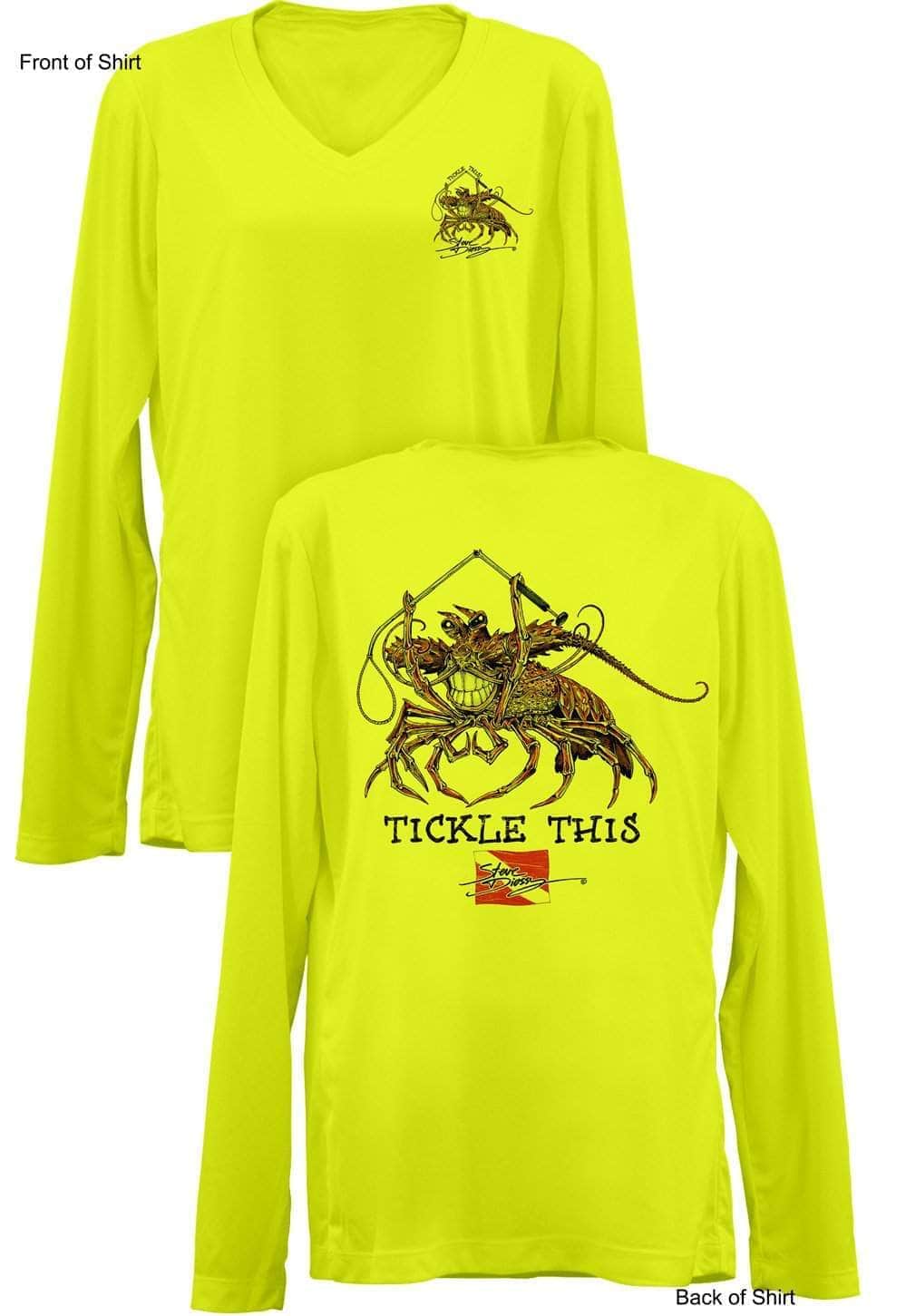 Tickle This Lobster- Ladies Long Sleeve V-Neck-100% Polyester