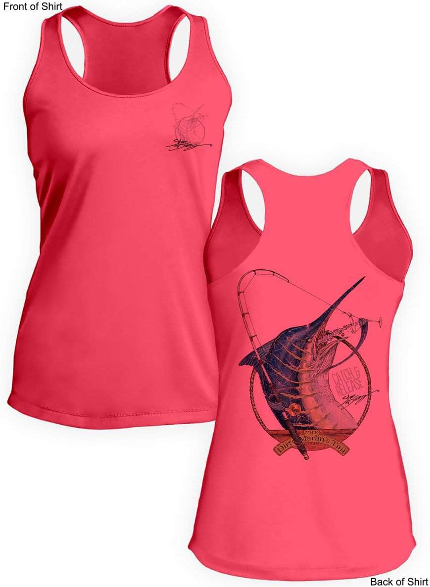 Dirty Marlin- Ladies Racerback Tank-100% Polyester