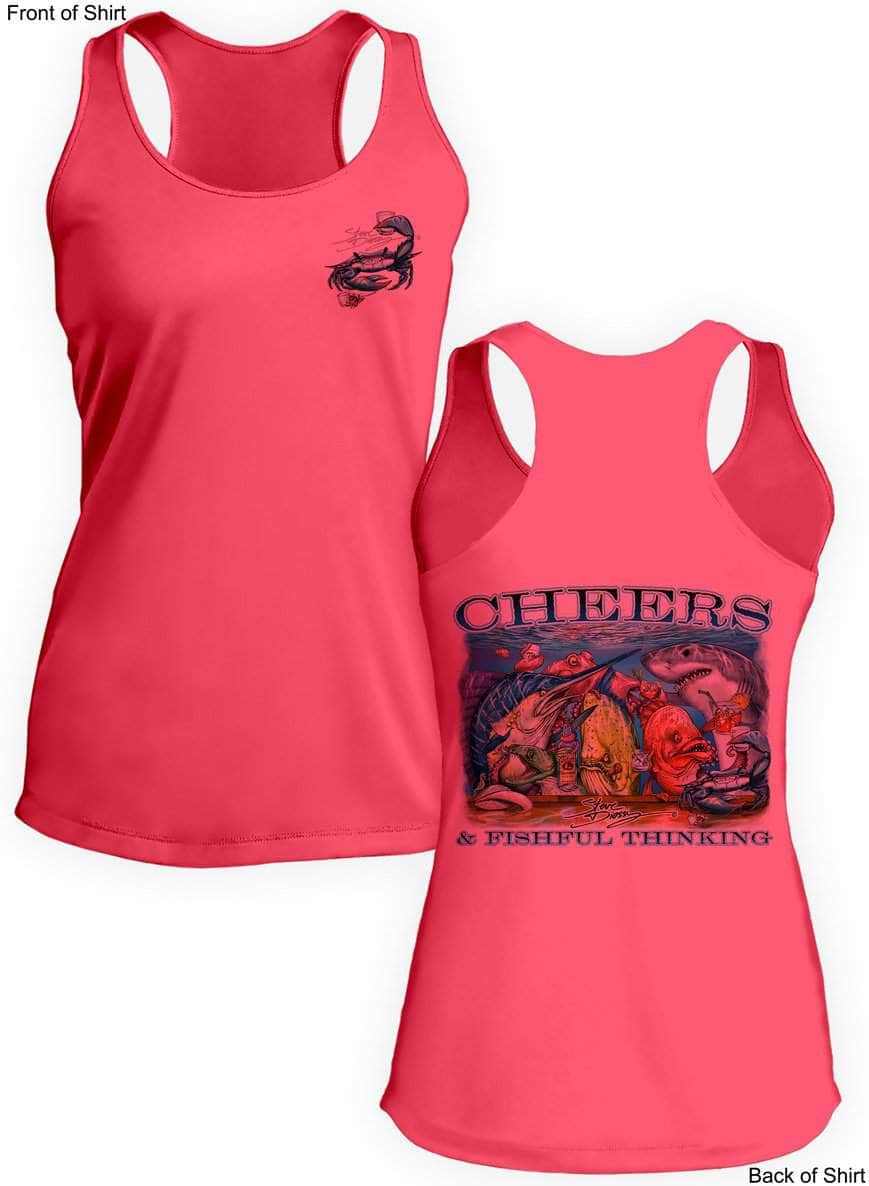 Cheers- Ladies Racerback Tank-100% Polyester
