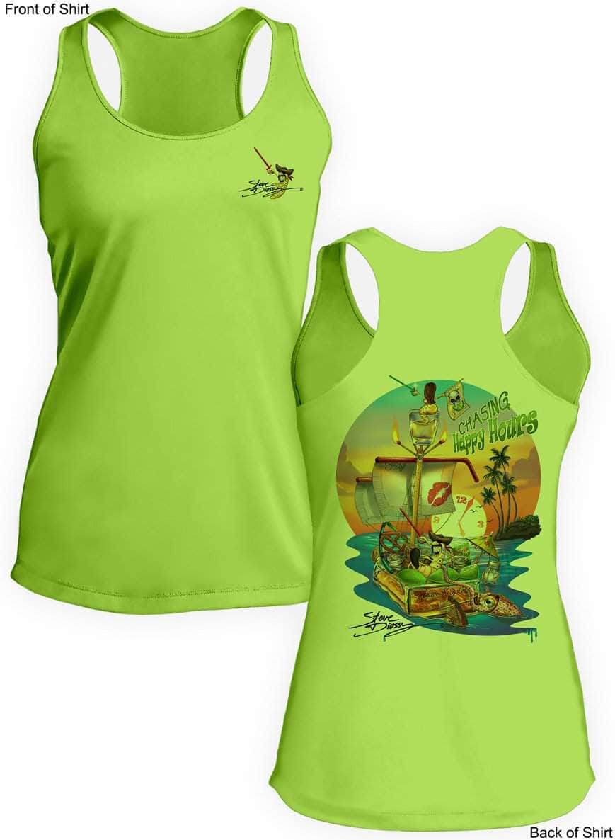 Chasing Happy Hours- Ladies Racerback Tank-100% Polyester