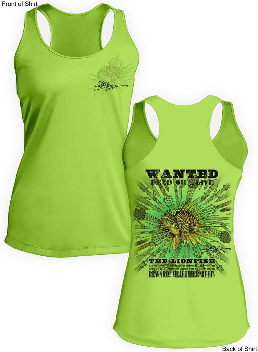 Lionfish Wanted- SPEARS- Ladies Racerback Tank-100% Polyester