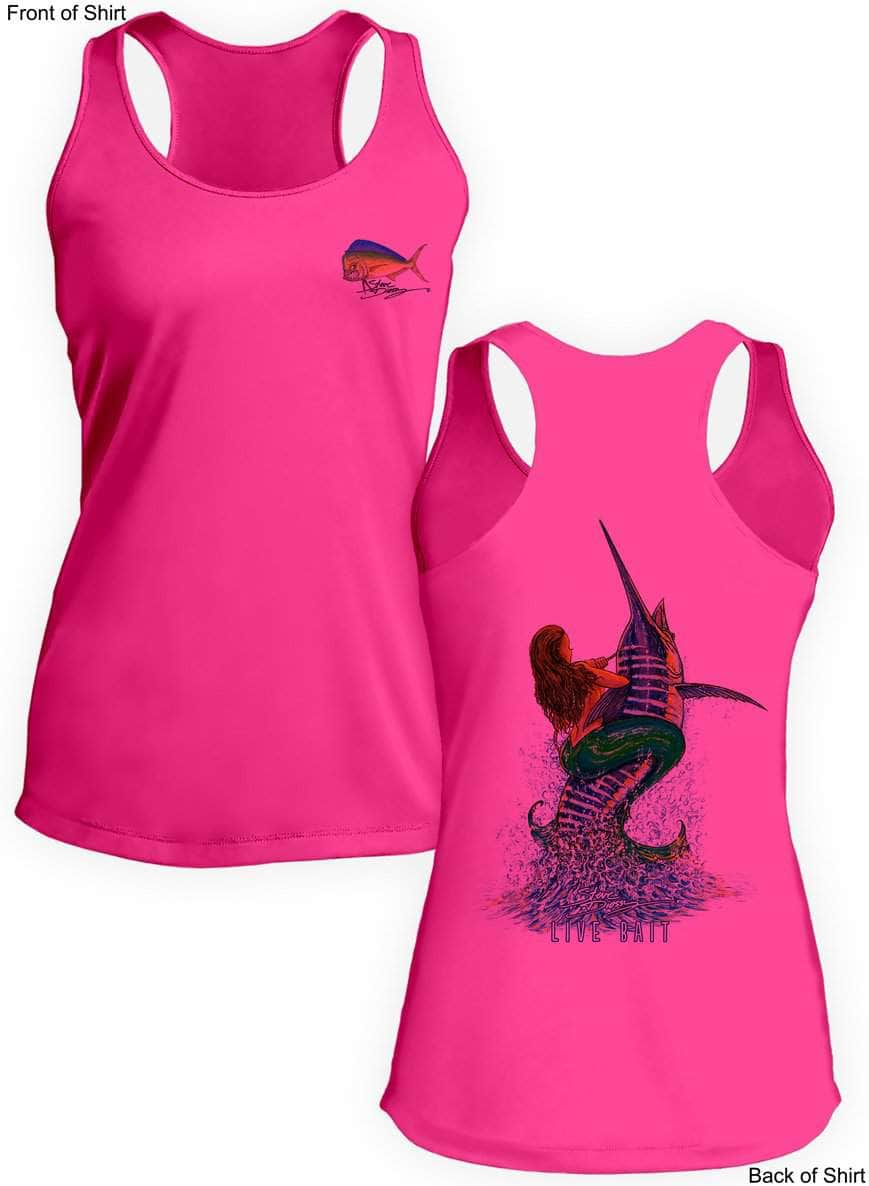 Live Bait- Ladies Racerback Tank-100% Polyester