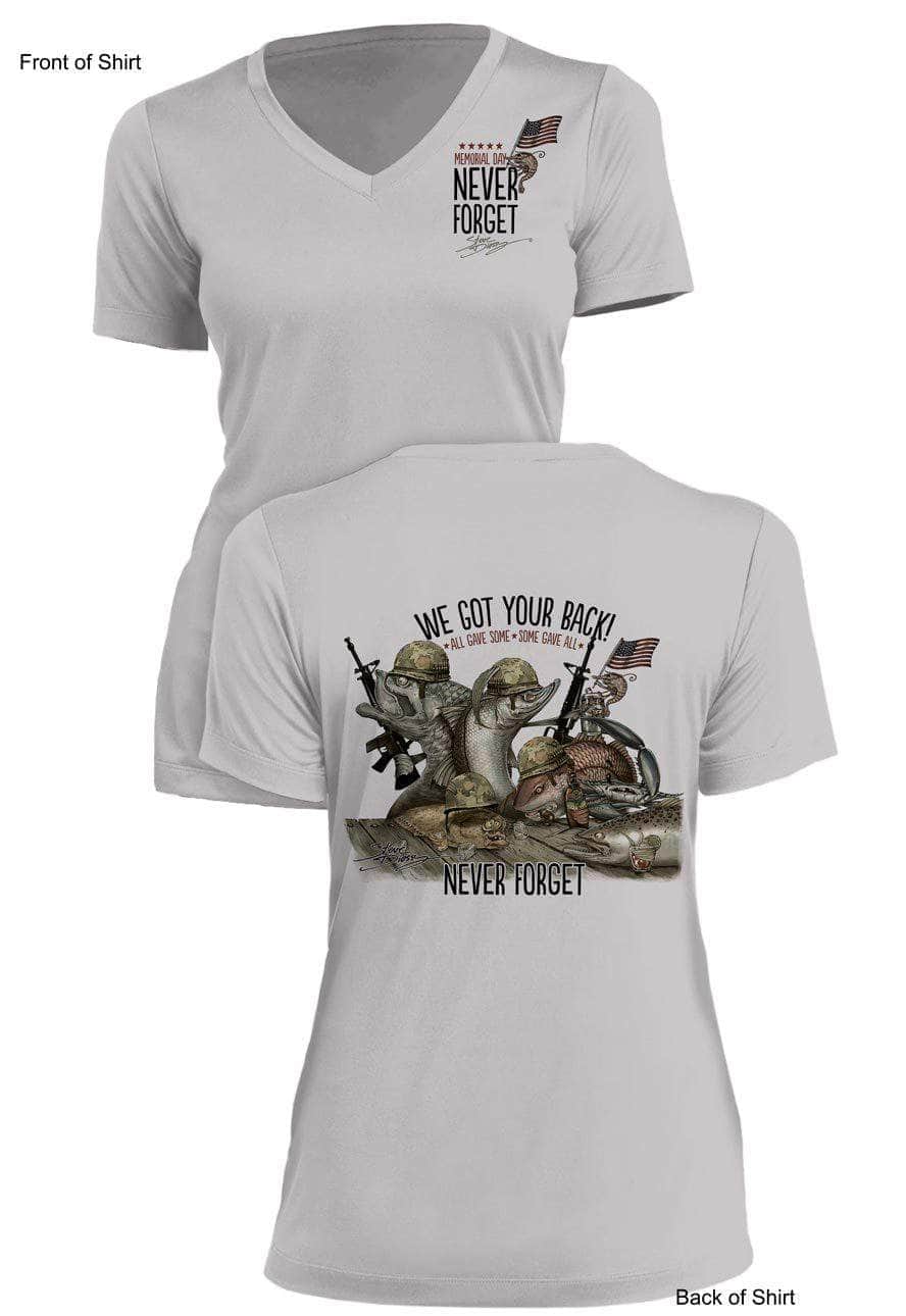 Memorial Day "Last Call"- Ladies Short Sleeve V-Neck-100% Polyester