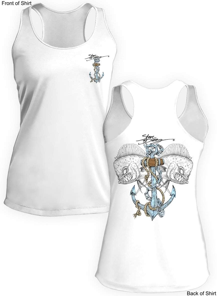 Mahi Anchor- Ladies Racerback Tank-100% Polyester