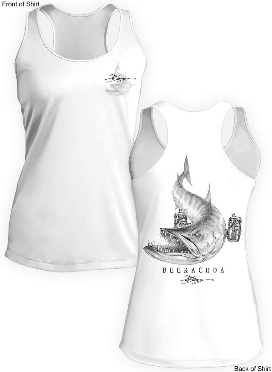 Beeracuda- Ladies Racerback Tank-100% Polyester