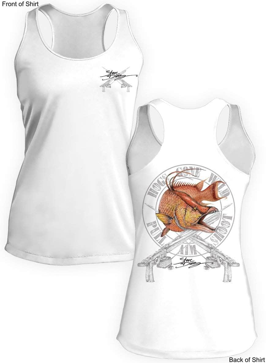 Hogs Gone Wild- Ladies Racerback Tank-100% Polyester