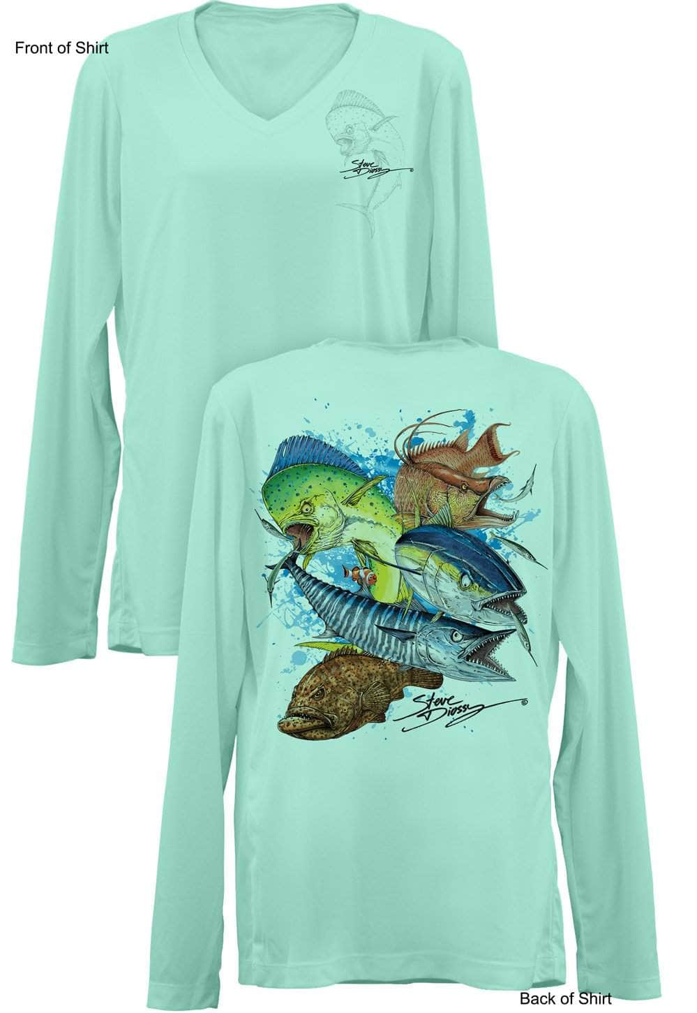 Grand Slam- Ladies Long Sleeve V-Neck-100% Polyester