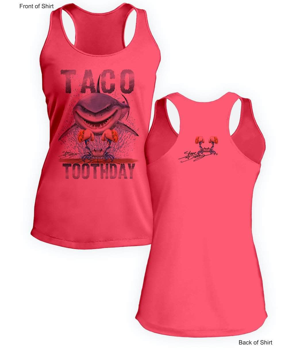 Taco Toothday- Ladies Racerback Tank-100% Polyester
