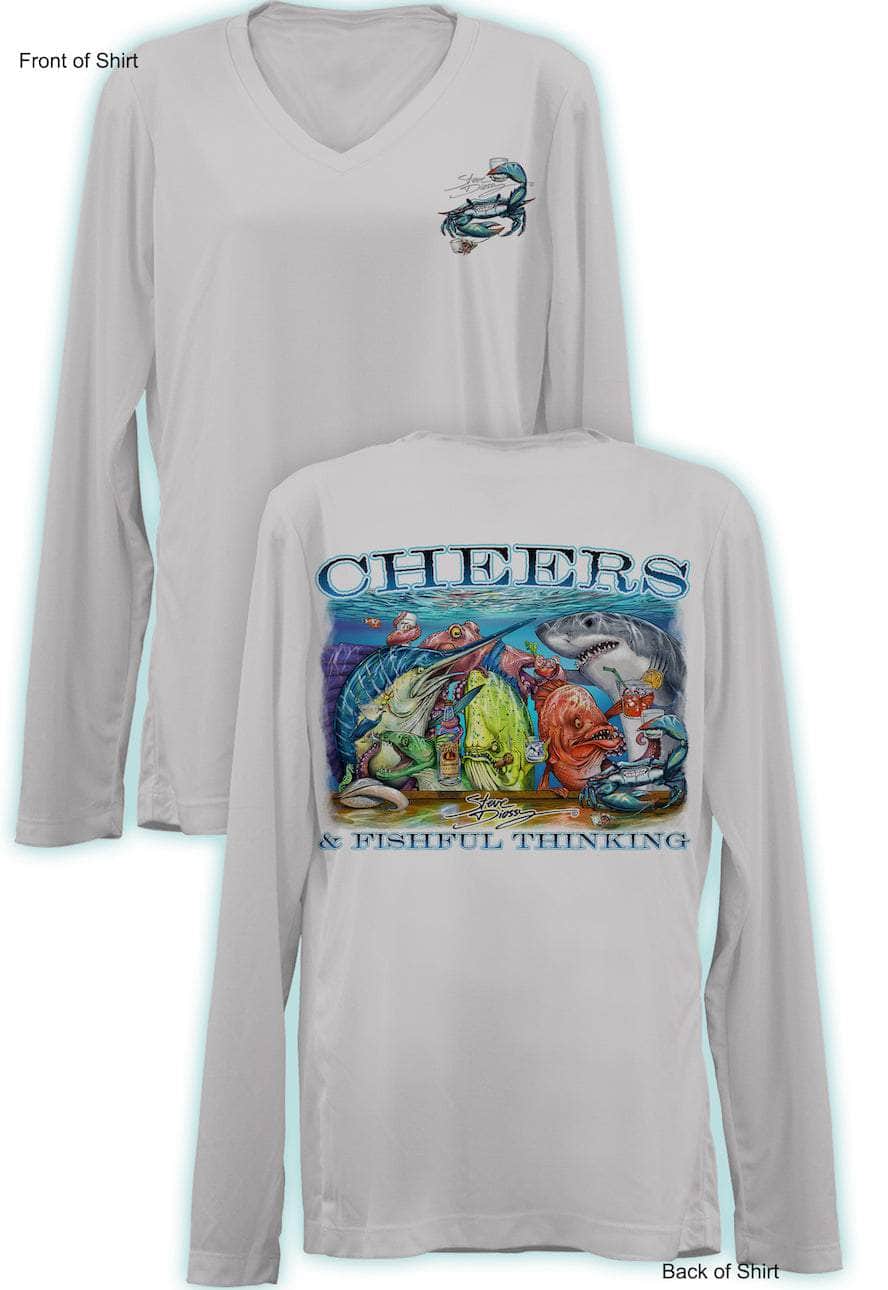 Cheers- Ladies Long Sleeve V-Neck-100% Polyester