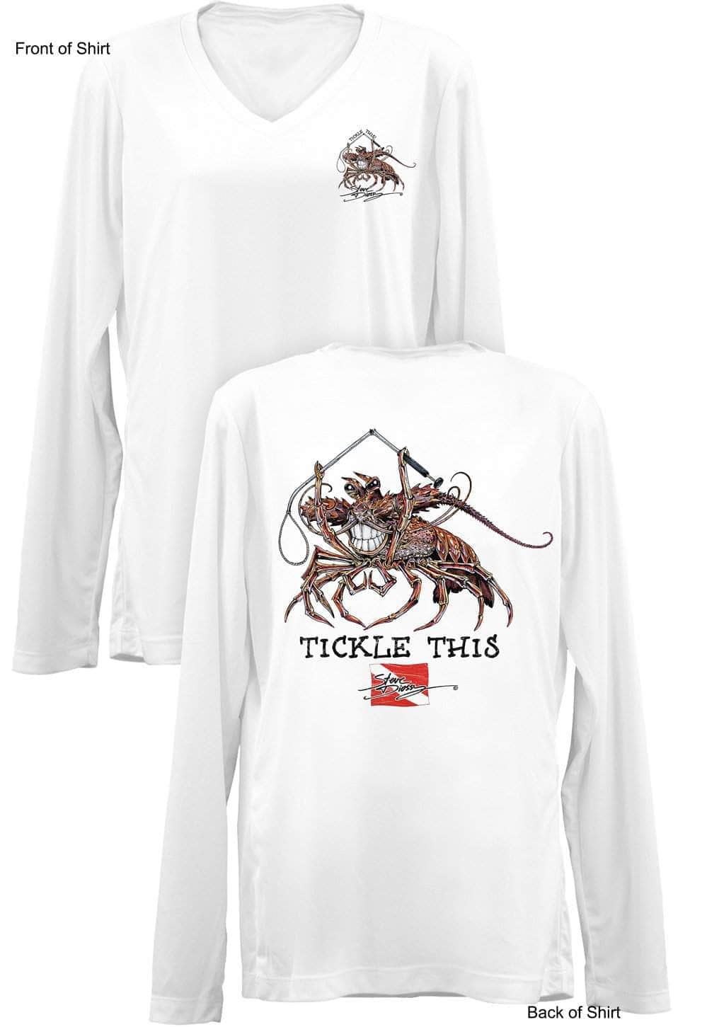 Tickle This Lobster- Ladies Long Sleeve V-Neck-100% Polyester