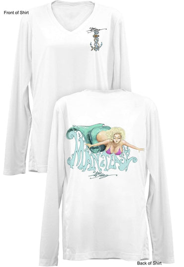 Man-A-Tease- Ladies Long Sleeve V-Neck-100% Polyester