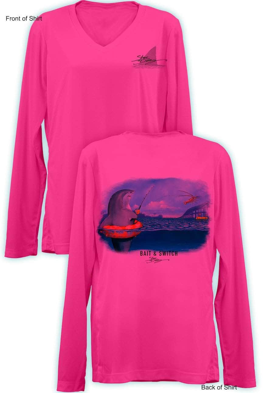 Bait & Switch - Ladies Long Sleeve V-Neck-100% Polyester