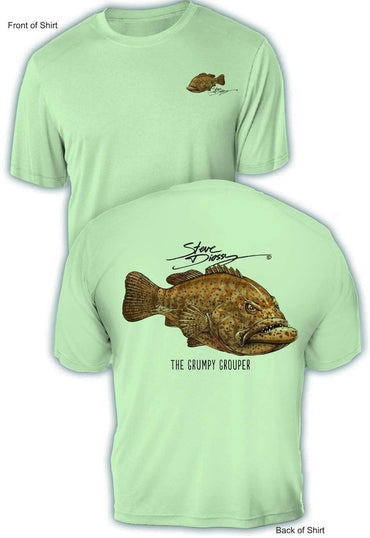 Grumpy Grouper - UV Sun Protection Shirt - 100% Polyester - Short Sleeve UPF 50