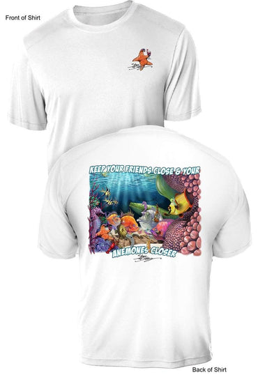 Anemones Closer- UV Sun Protection Shirt - 100% Polyester - Short Sleeve UPF 50