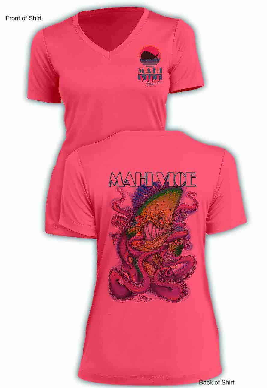 Mahi Vice- Ladies Short Sleeve V-Neck-100% Polyester