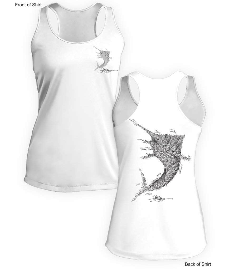Bait Ball Marlin- Ladies Racerback Tank-100% Polyester