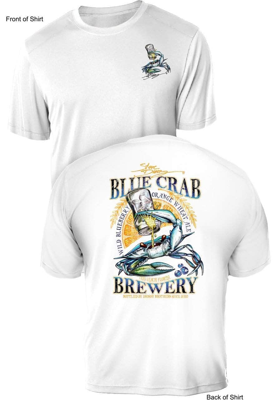 Blue Crab Brew- UV Sun Protection Shirt - 100% Polyester - Short Sleeve UPF 50