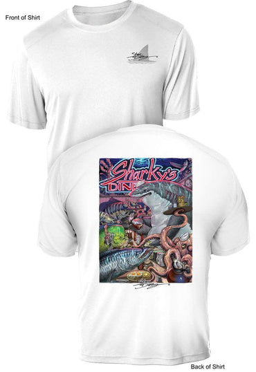 Sharky's Diner- UV Sun Protection Shirt - 100% Polyester - Short Sleeve UPF 50