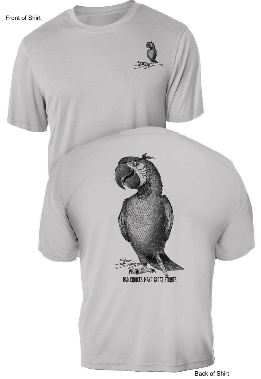 Pirate Parrot- UV Sun Protection Shirt - 100% Polyester - Short Sleeve UPF 50