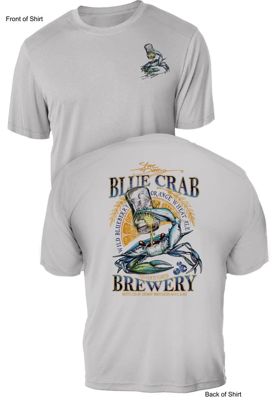 Blue Crab Brew- UV Sun Protection Shirt - 100% Polyester - Short Sleeve UPF 50