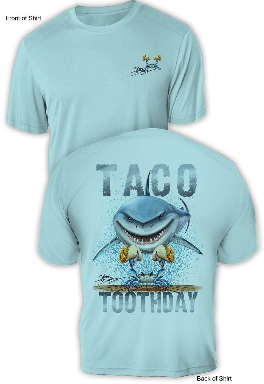 Taco Toothday - UV Sun Protection Shirt - 100% Polyester - Short Sleeve UPF 50