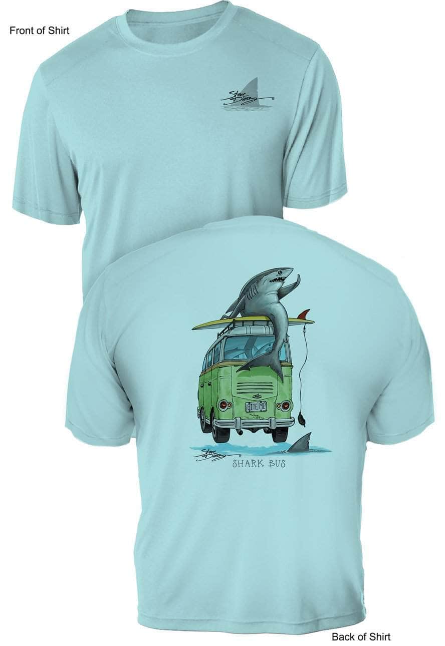 Shark Bus- UV Sun Protection Shirt - 100% Polyester - Short Sleeve UPF 50