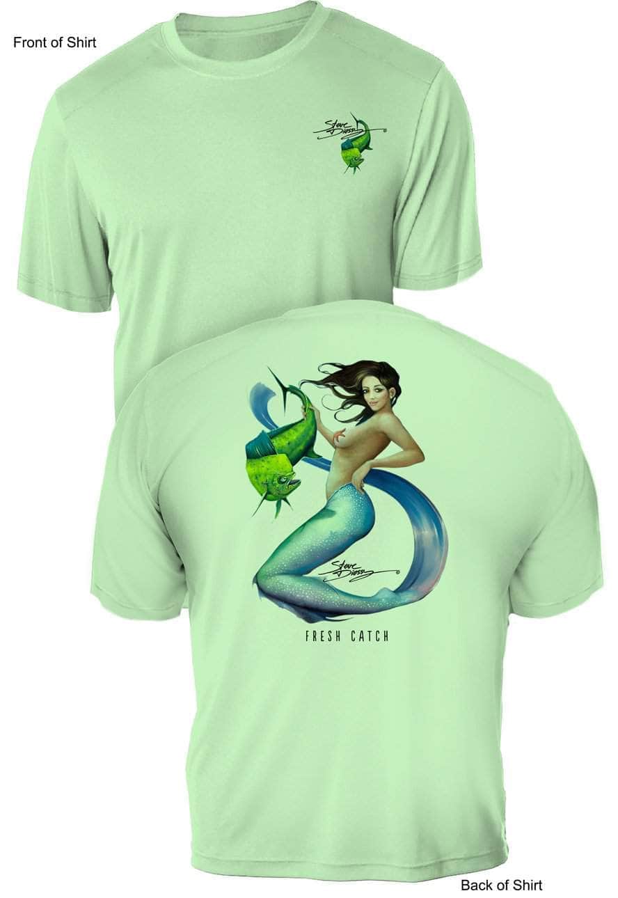 Fresh Catch- UV Sun Protection Shirt - 100% Polyester - Short Sleeve UPF 50