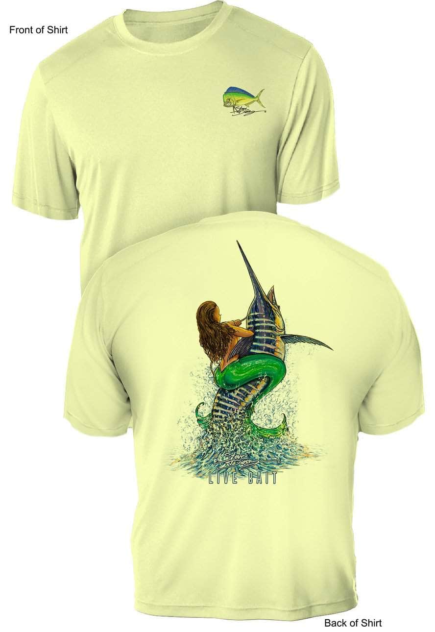Live Bait- UV Sun Protection Shirt - 100% Polyester - Short Sleeve UPF 50