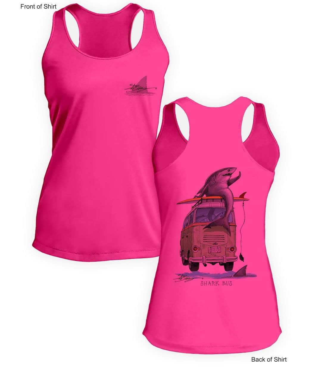 Shark Bus- Ladies Racerback Tank-100% Polyester
