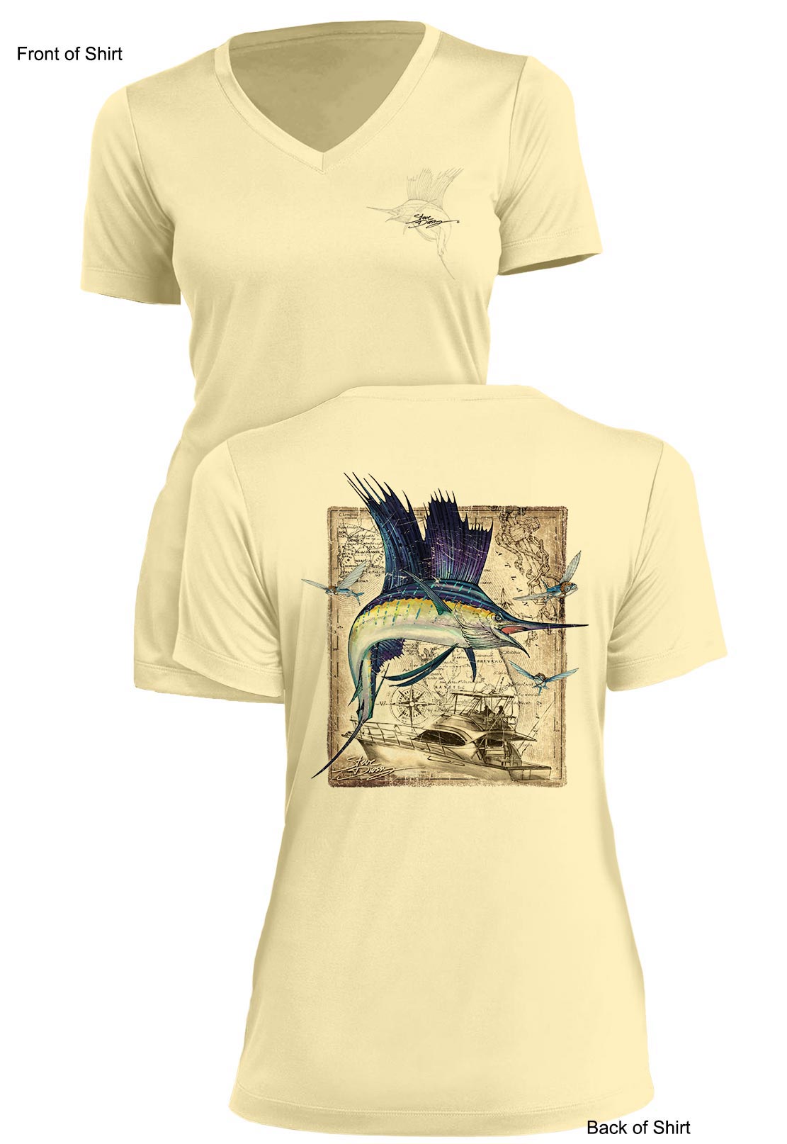 Sailfish Classic- Ladies Short Sleeve V-Neck-100% Polyester