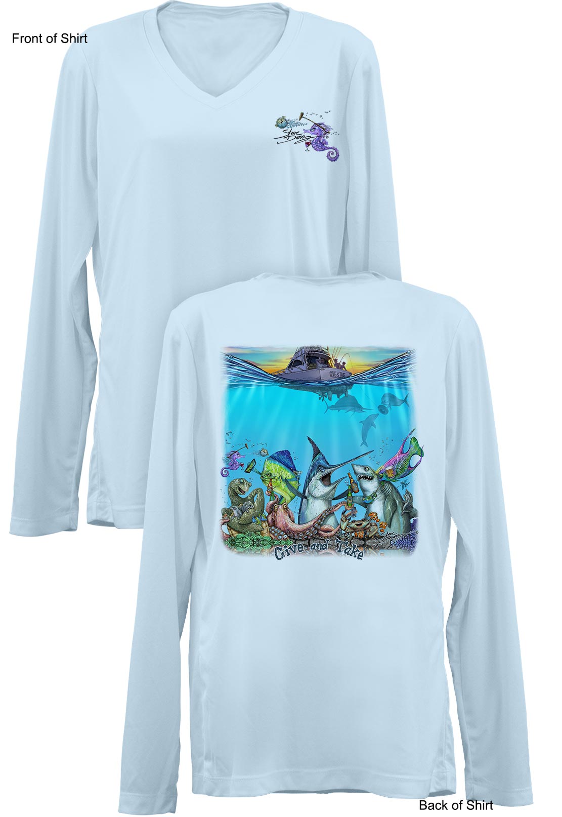 Give & Take- Ladies Long Sleeve V-Neck-100% Polyester
