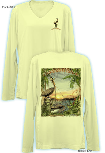 Latitude Attitude- Ladies Long Sleeve V-Neck-100% Polyester