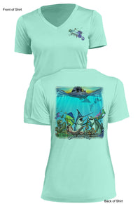 Give and Take - Ladies Short Sleeve V-Neck-100% Polyester