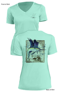 Sailfish Classic- Ladies Short Sleeve V-Neck-100% Polyester