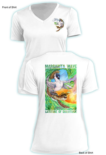 Margarita Wave - Ladies Short Sleeve V-Neck-100% Polyester