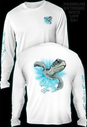 "Slow Lane Turtle Color"- Men's Extreme Wick Long Sleeve Performance Shirt ᴜᴘꜰ-ᴛᴇᴇ