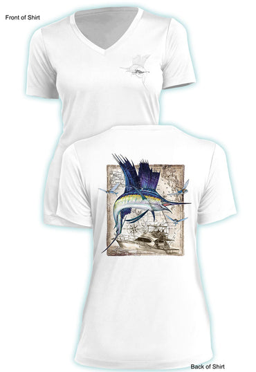 Sailfish Classic- Ladies Short Sleeve V-Neck-100% Polyester