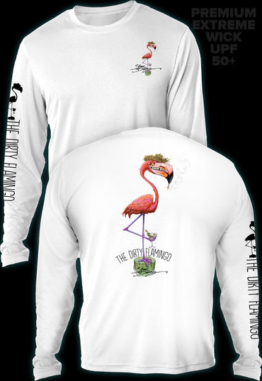 "Dirty Flamingo" Men's Extreme Wick Long Sleeve Performance Shirt ᴜᴘꜰ-ᴛᴇᴇ