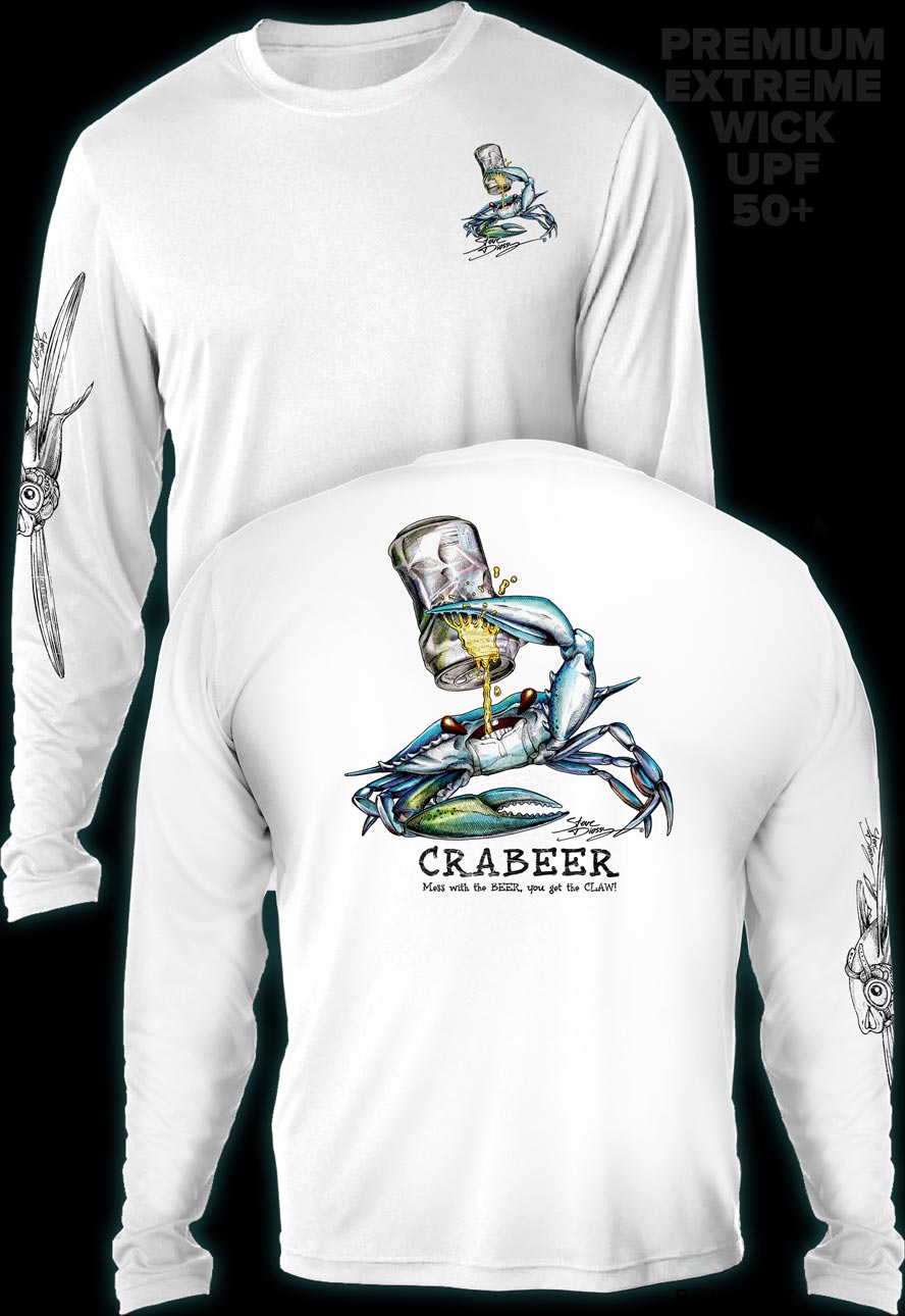 "Crabeer Original" Men's Extreme Wick Long Sleeve Performance Shirt ᴜᴘꜰ-ᴛᴇᴇ