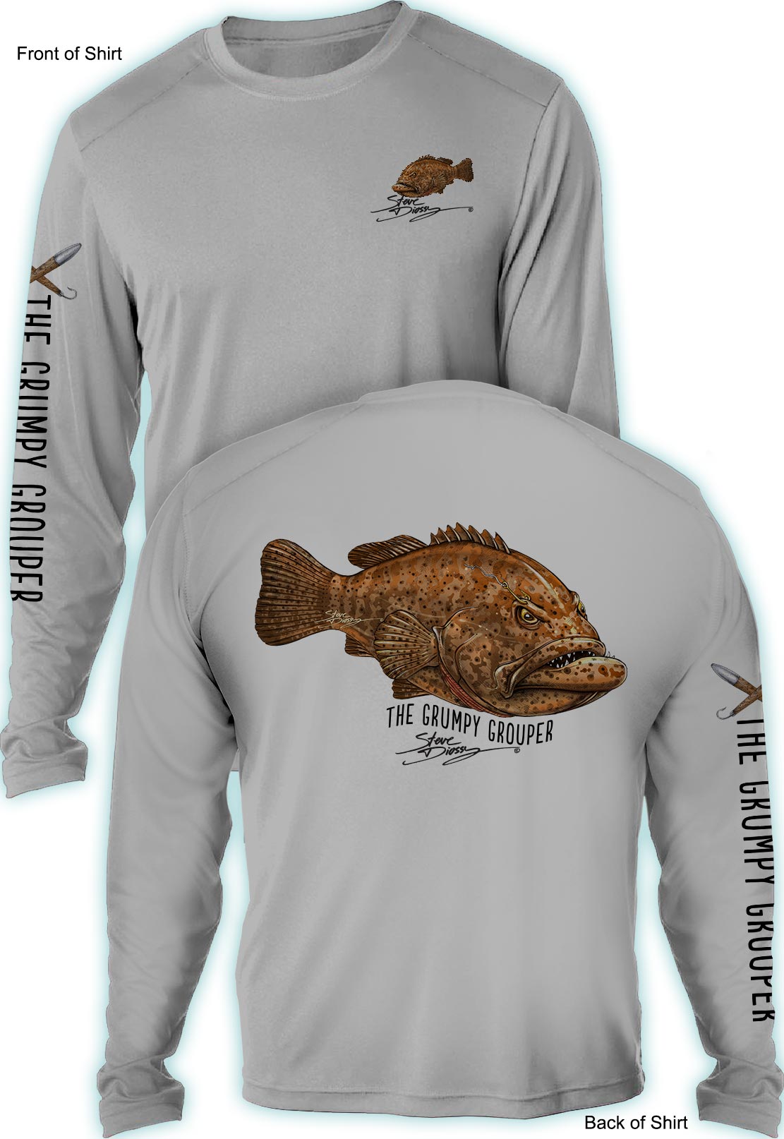 Grumpy Grouper- Men's Long Sleeve Sun Protection Shirt – Steve Diossy  Clothing