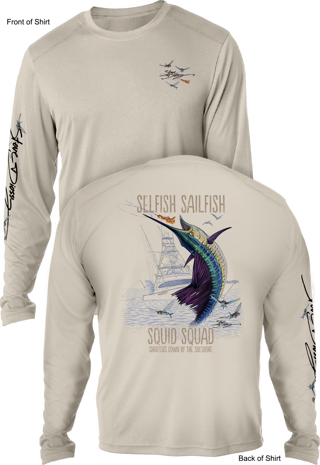 Shark Fishing- Men's Long Sleeve Sun Protection Shirt – Steve Diossy  Clothing