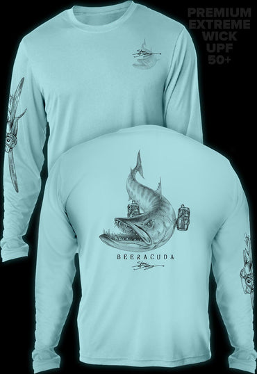 "Beeracuda" Men's Extreme Wick Long Sleeve Performance Shirt ᴜᴘꜰ-ᴛᴇᴇ