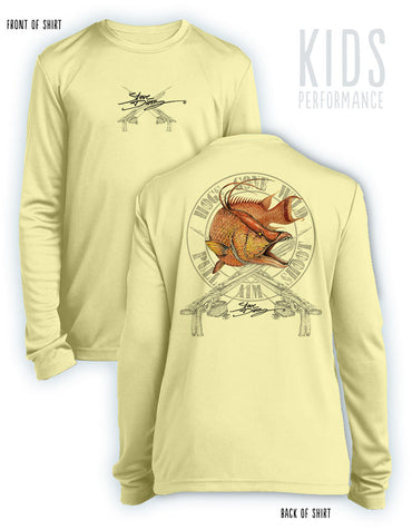 Hogs Gone Wild- KIDS Long Sleeve Performance - 100% Polyester