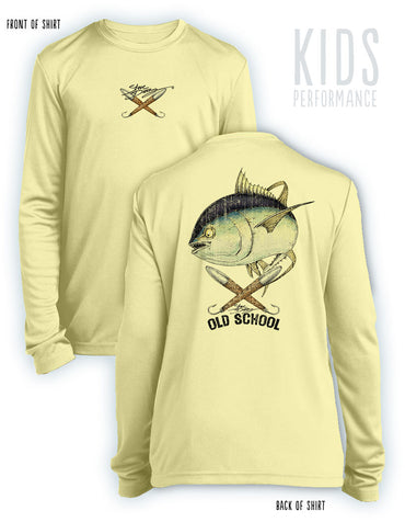 Old School Tuna- KIDS Long Sleeve Performance - 100% Polyester