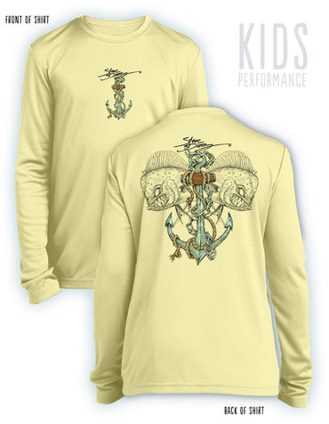 Mahi Anchor- KIDS Long Sleeve Performance - 100% Polyester