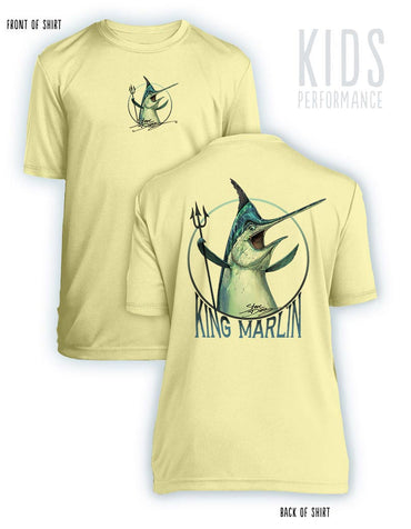 King Marlin- KIDS Short Sleeve Performance - 100% Polyester