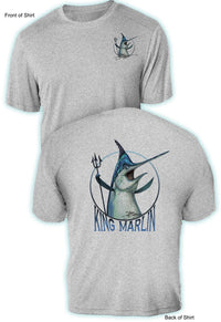 King Marlin- UV Sun Protection Shirt - 100% Polyester - Short Sleeve UPF 50