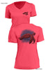 Take It Easy Turtle- Ladies Short Sleeve V-Neck-100% Polyester